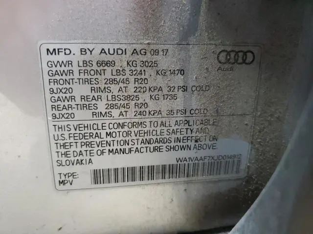 2018 AUDI Q7 PRESTIGE  