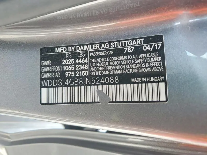 2018 MERCEDES-BENZ CLA 250 4MATIC  