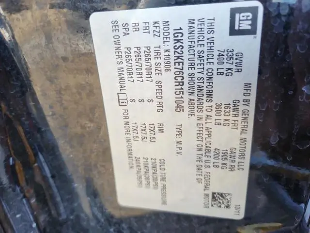 2012 GMC YUKON XL K1500 SLT  