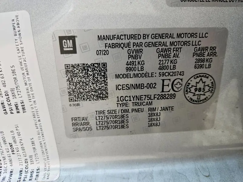 2020 CHEVROLET SILVERADO K2500 HEAVY DUTY LT  