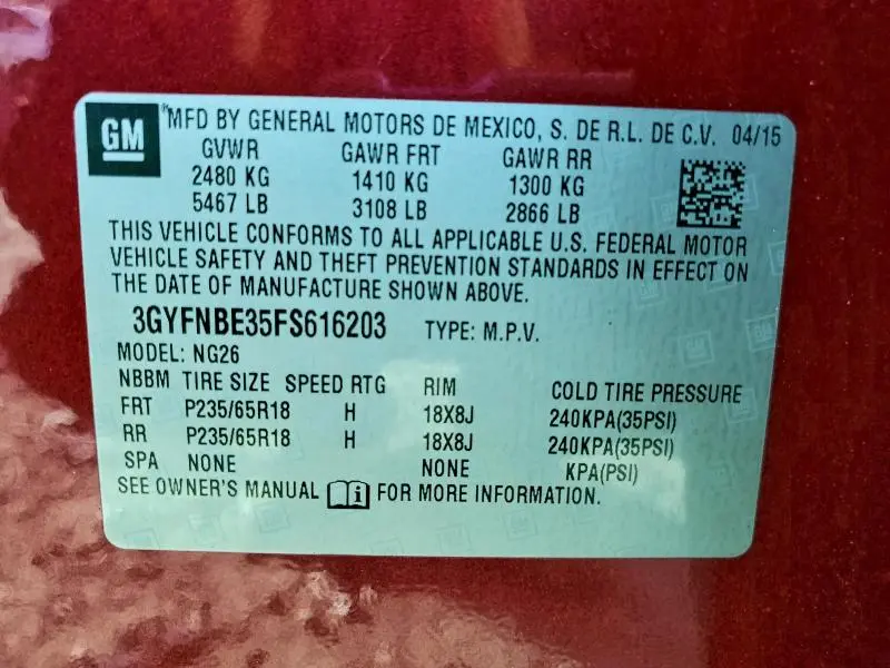 2015 CADILLAC SRX LUXURY COLLECTION  