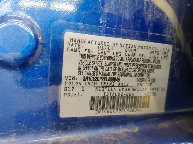 2014 NISSAN VERSA NOTE SV  
