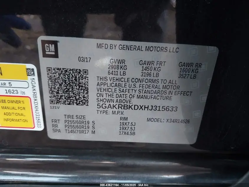 2017 BUICK ENCLAVE LEATHER