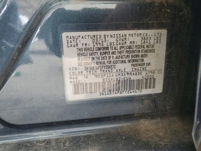 2015 NISSAN SENTRA SV  