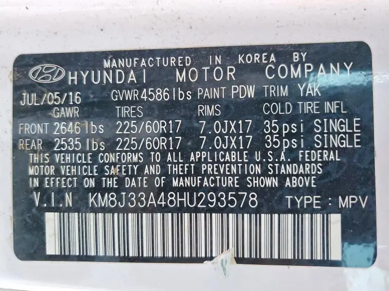 2017 HYUNDAI TUCSON SE  