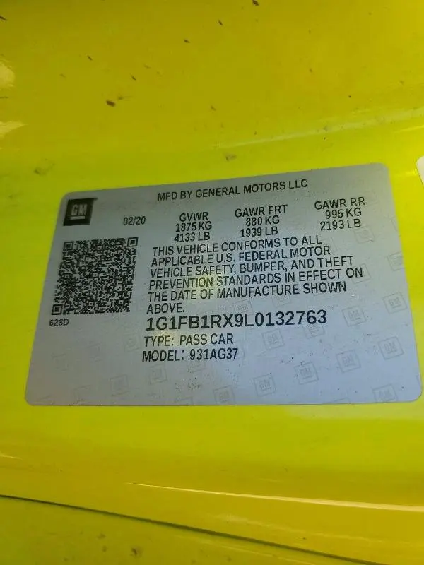 2020 CHEVROLET CAMARO LS  