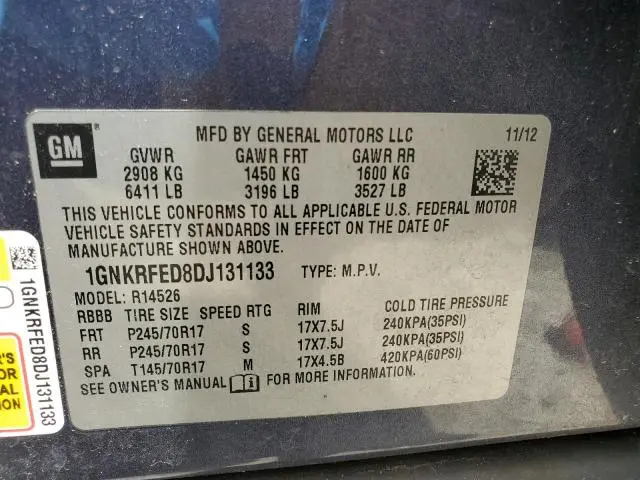2013 CHEVROLET TRAVERSE LS  