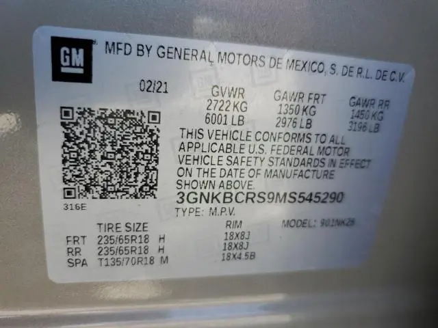 2021 CHEVROLET BLAZER 2LT