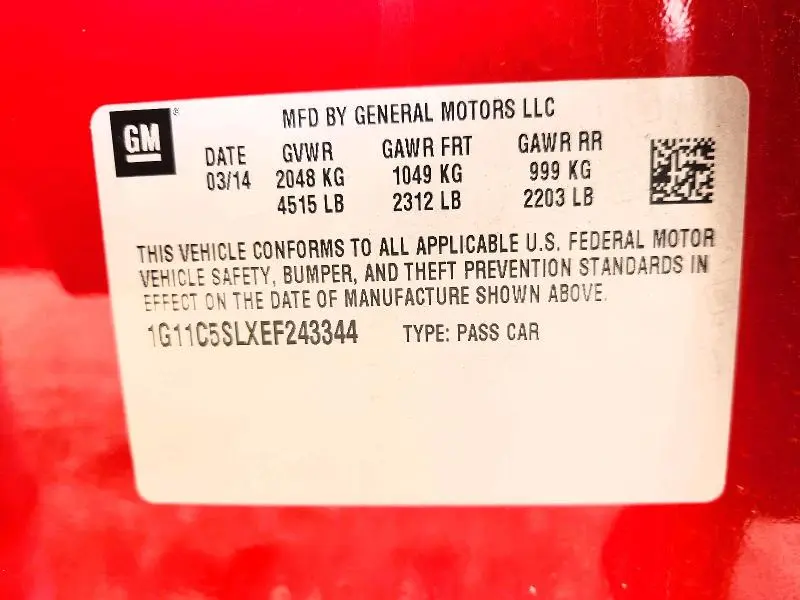 2014 CHEVROLET MALIBU 1LT  