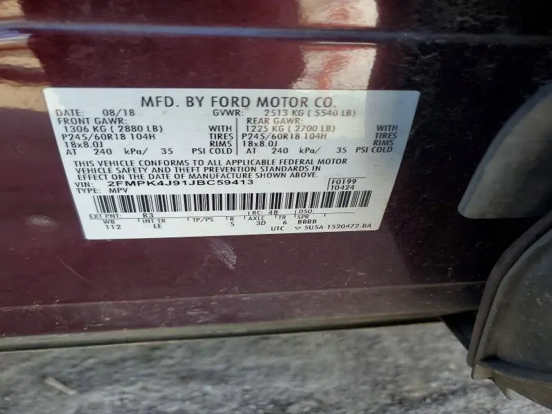 2018 FORD EDGE SEL  