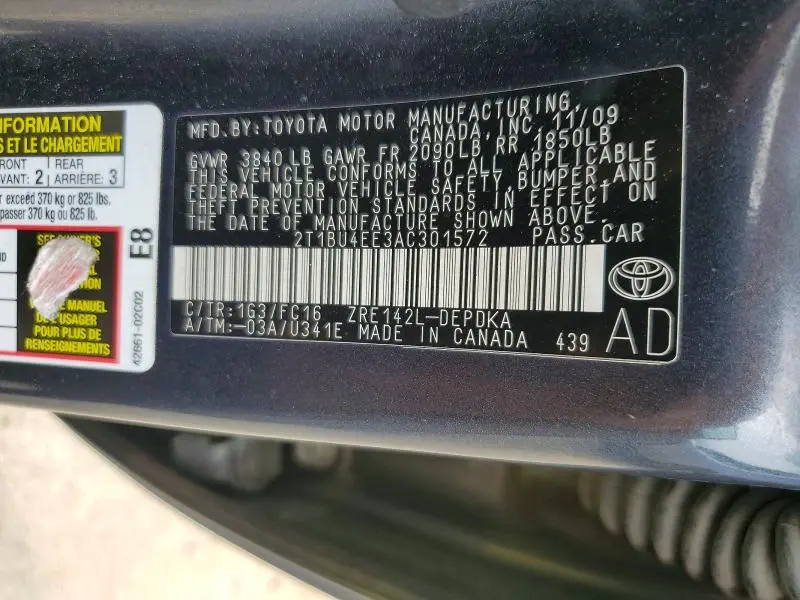 2010 TOYOTA COROLLA LE  