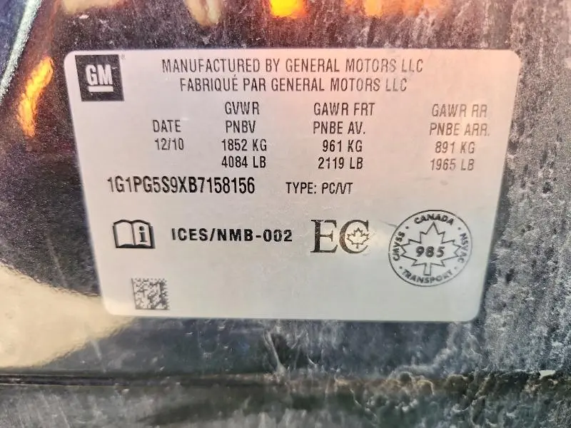 2011 CHEVROLET CRUZE LT  