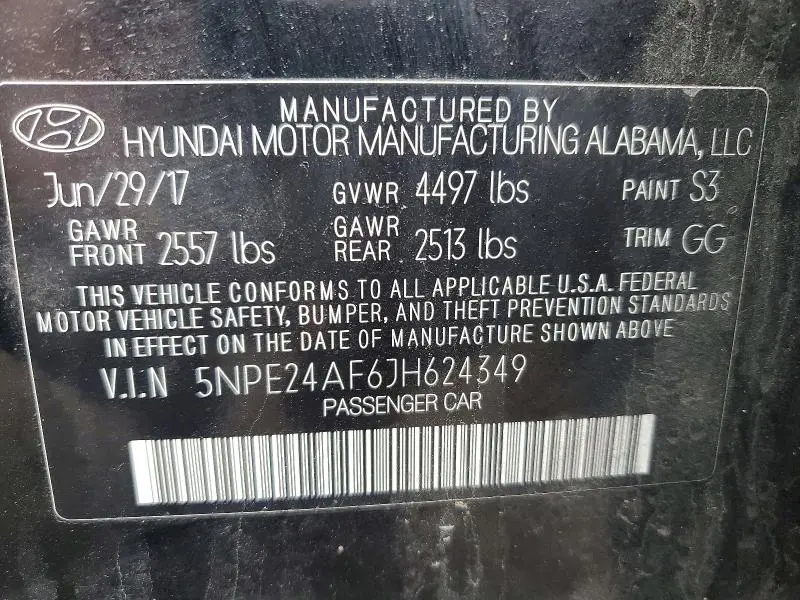 2018 HYUNDAI SONATA SE  