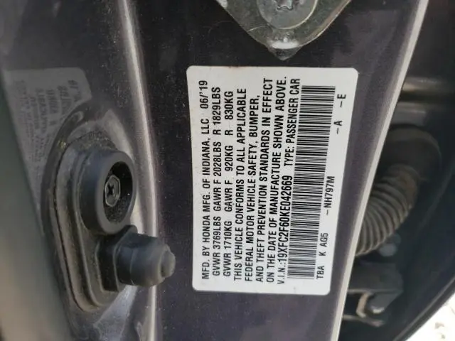 2019 HONDA CIVIC LX  
