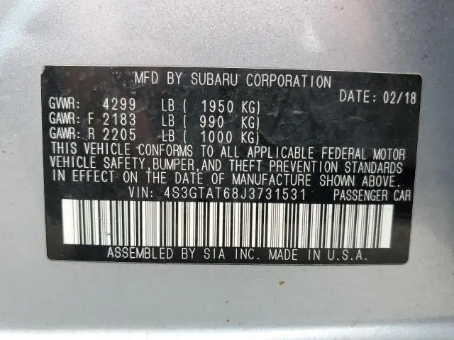 2018 SUBARU IMPREZA LIMITED  