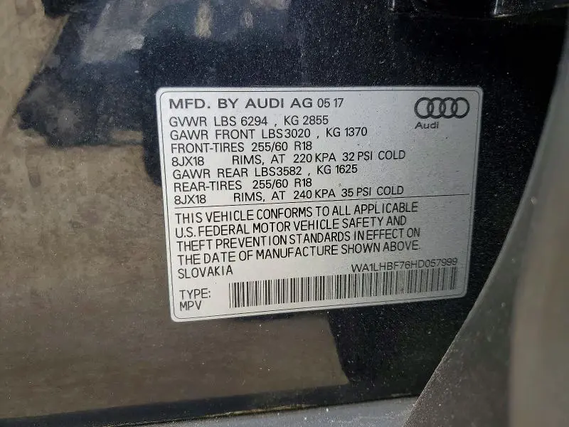 2017 AUDI Q7 PREMIUM PLUS  