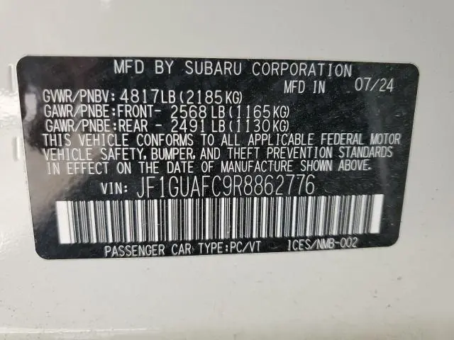 2024 SUBARU IMPREZA SPORT  