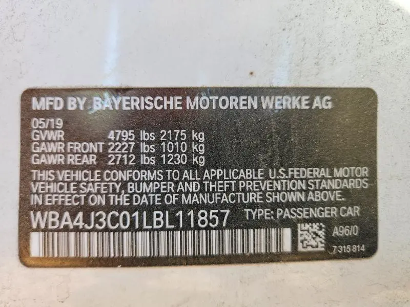2020 BMW 430I
