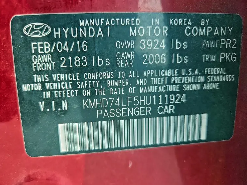 2017 HYUNDAI ELANTRA SE  