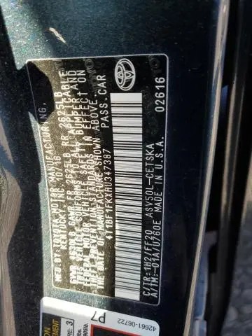 2017 TOYOTA CAMRY LE  