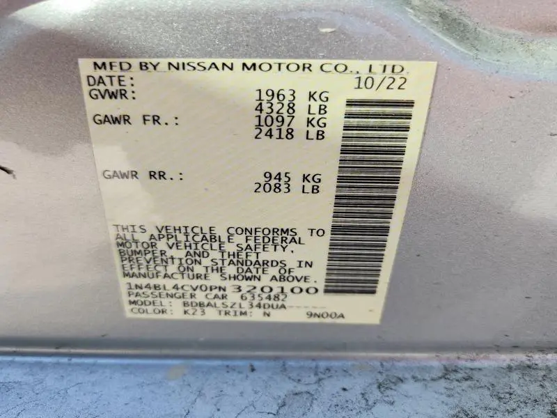 2023 NISSAN ALTIMA 2.5 SR  