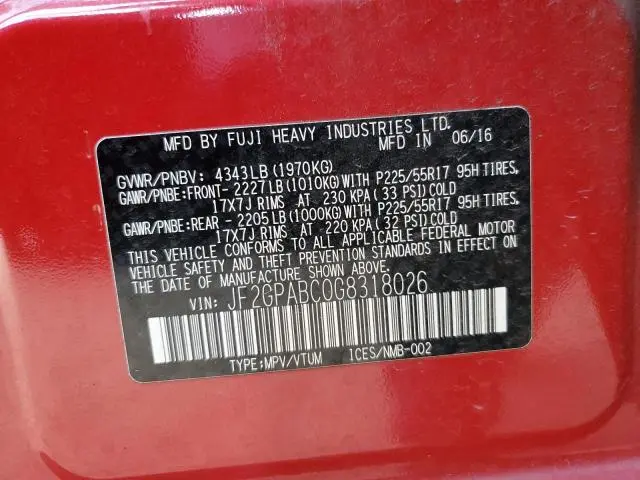 2016 SUBARU CROSSTREK PREMIUM  