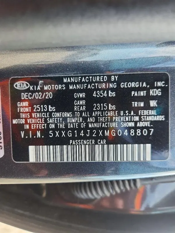 2021 KIA K5 LXS  