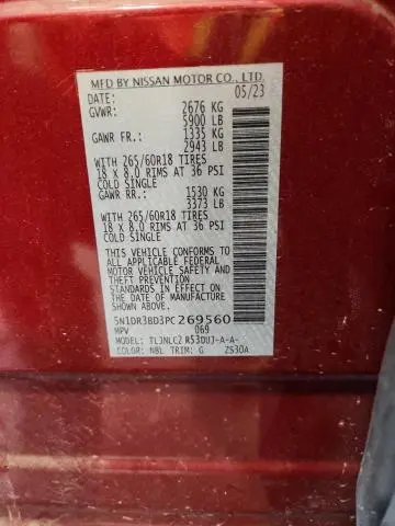 2023 NISSAN PATHFINDER SV  