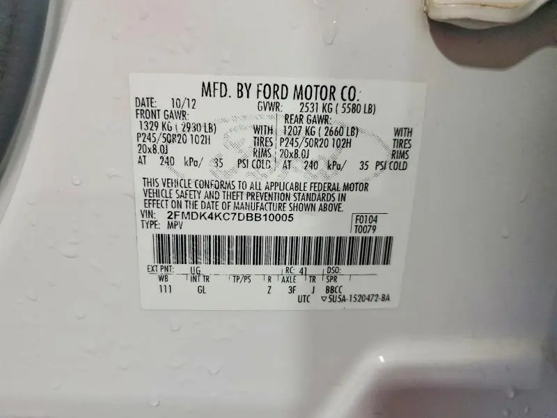 2013 FORD EDGE LIMITED  