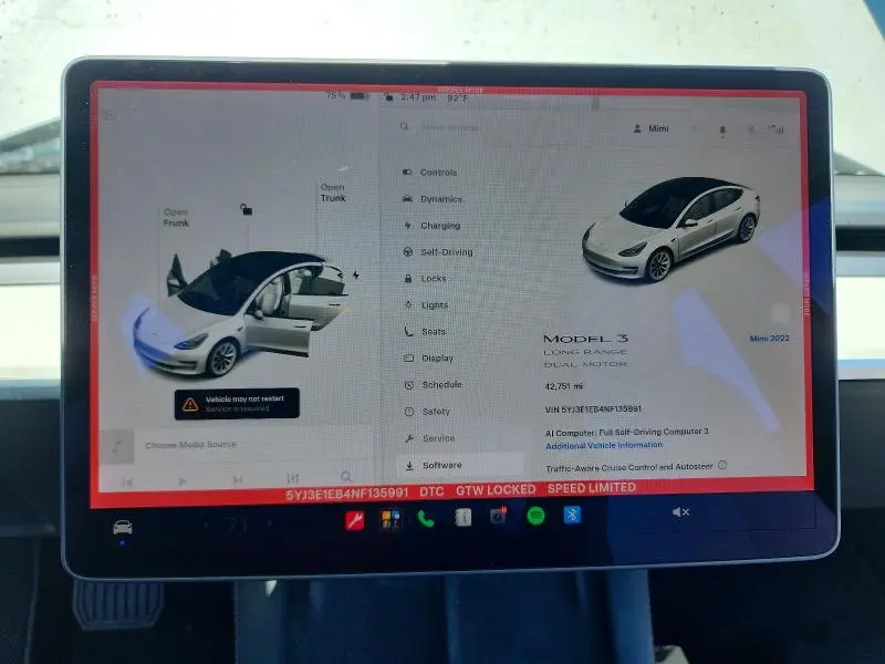 2022 TESLA MODEL 3   