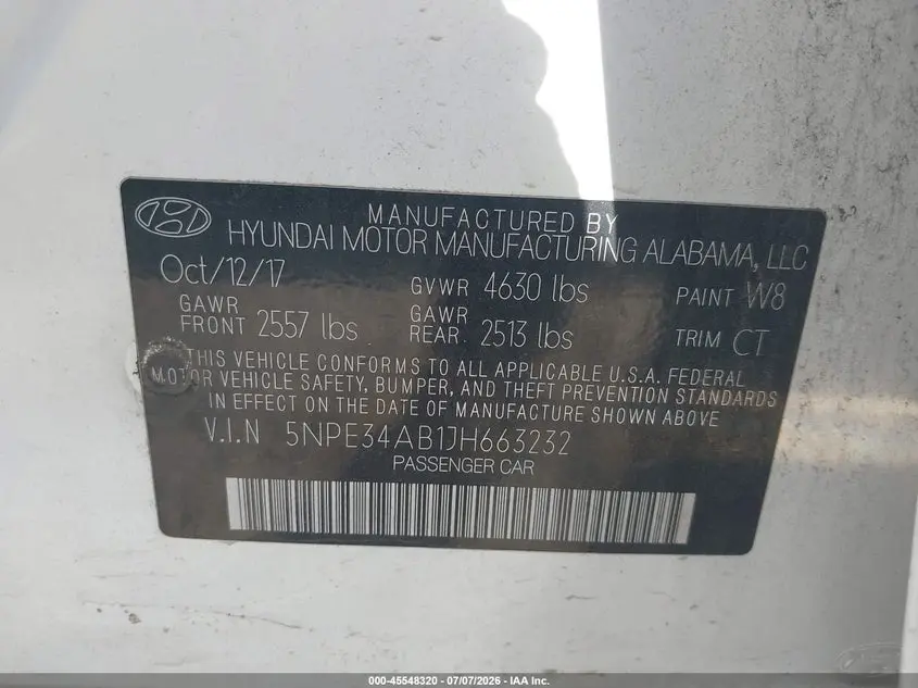 2018 HYUNDAI SONATA LIMITED 2.0T