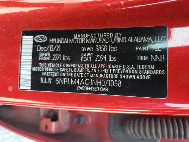 2022 HYUNDAI ELANTRA SEL  