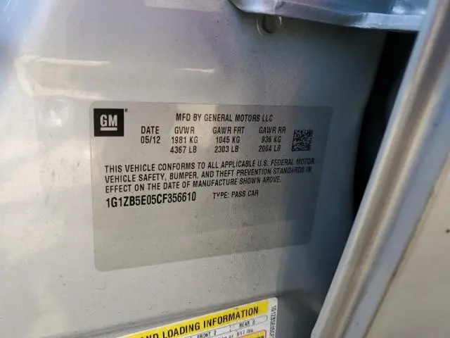 2012 CHEVROLET MALIBU LS  