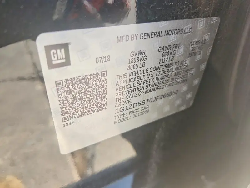 2018 CHEVROLET MALIBU   