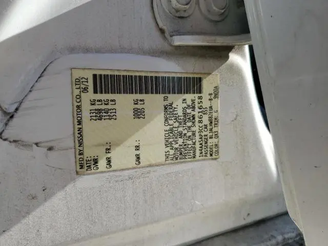 2012 NISSAN MAXIMA S  