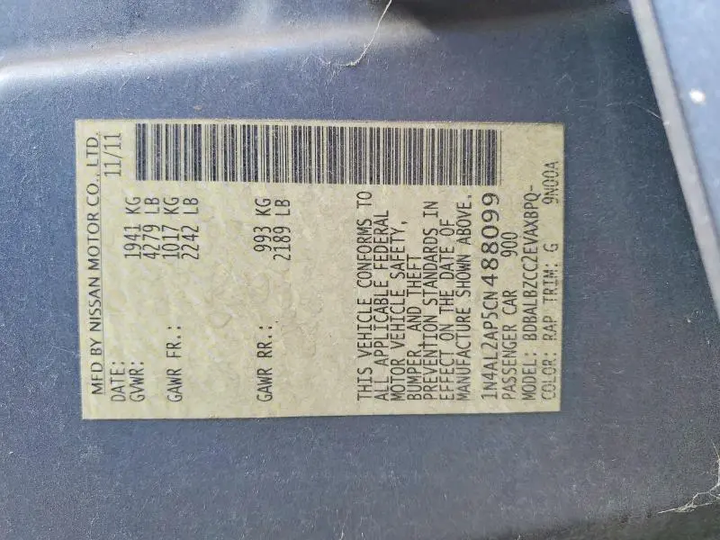 2012 NISSAN ALTIMA 2.5  