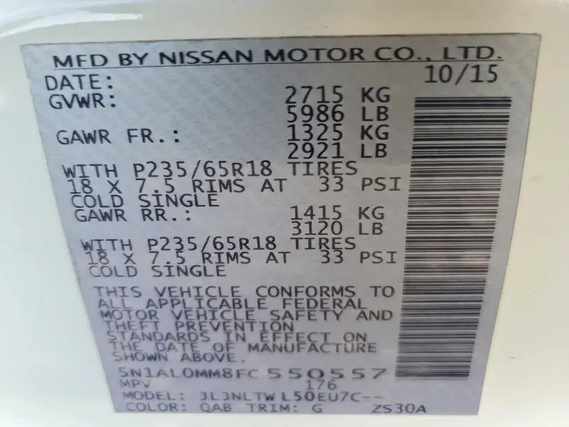2015 INFINITI QX60 BASE  