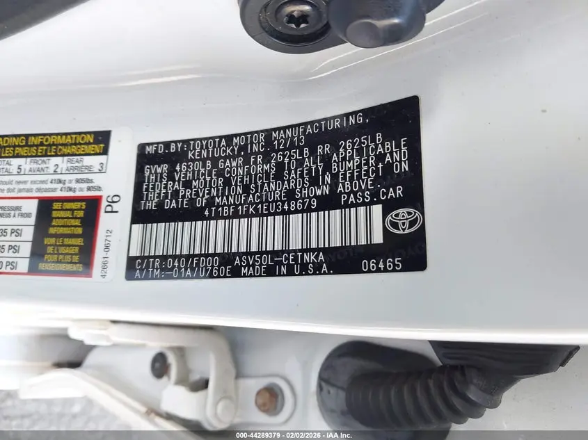 2014 TOYOTA CAMRY LE