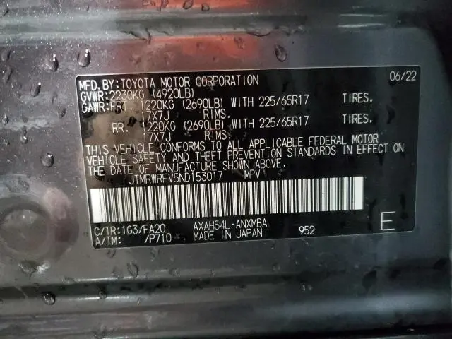 2022 TOYOTA RAV4 XLE  