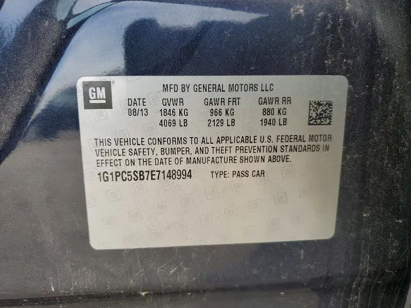 2014 CHEVROLET CRUZE LT  