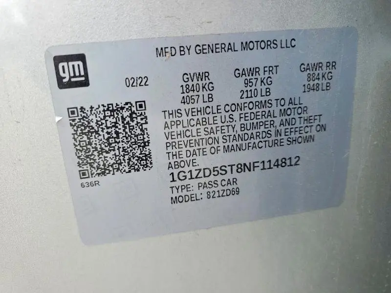 2022 CHEVROLET MALIBU LT  