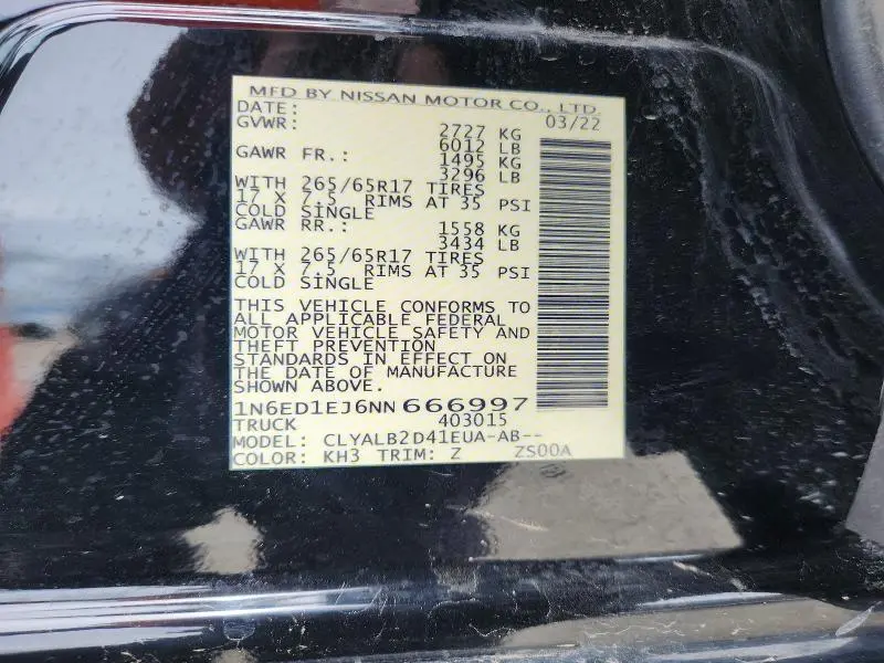 2022 NISSAN FRONTIER SV  