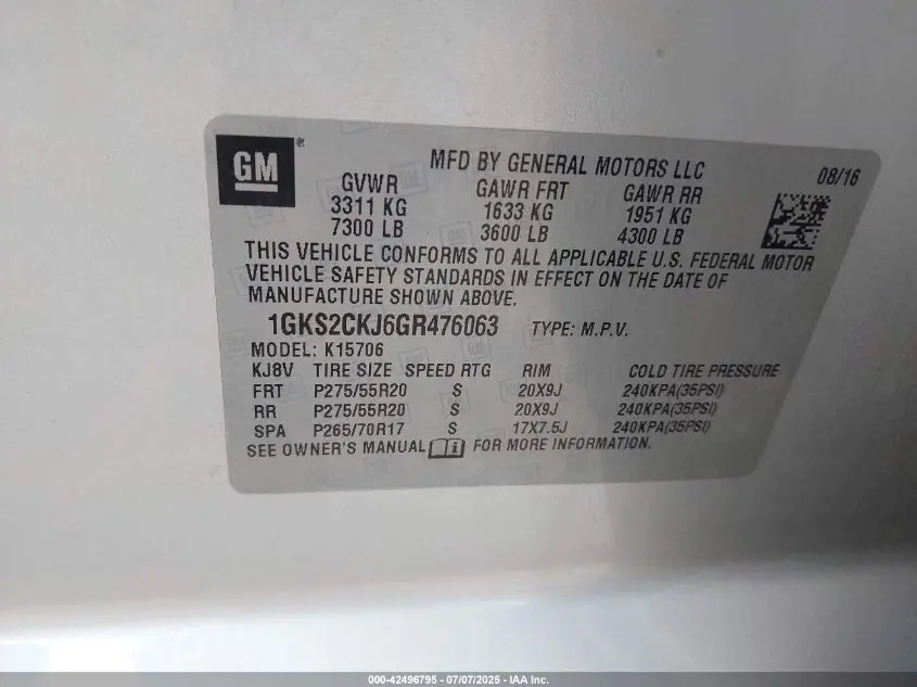 2016 GMC YUKON DENALI