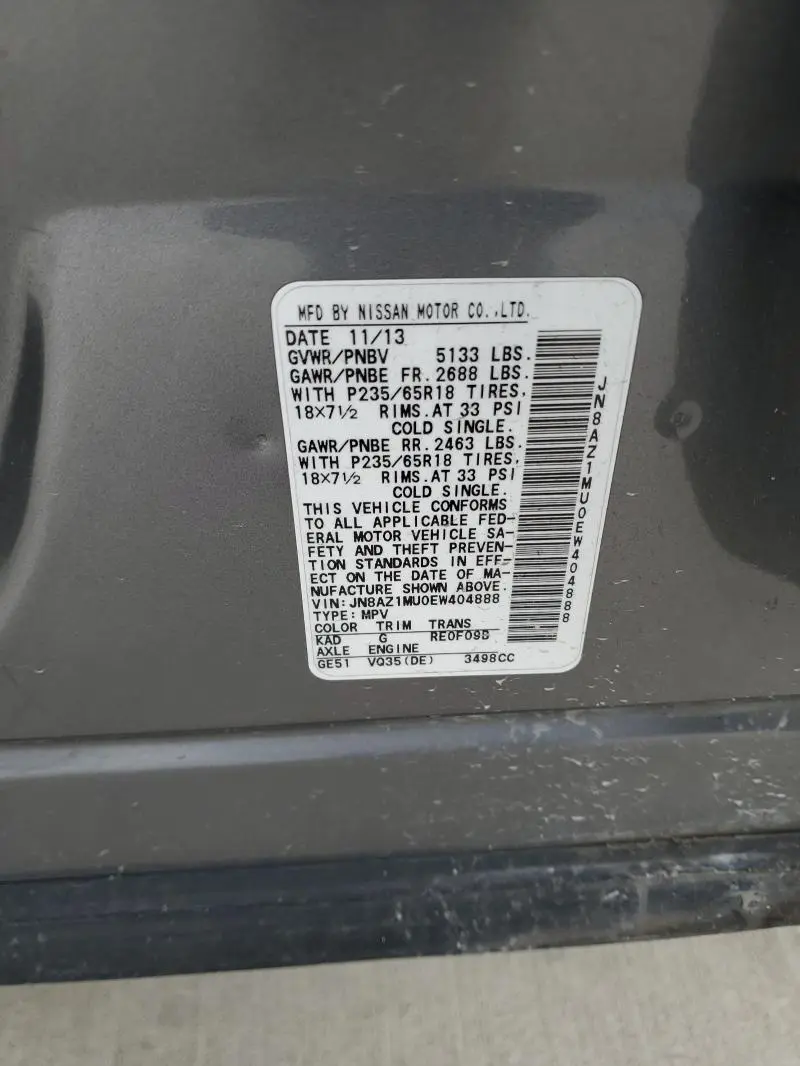 2014 NISSAN MURANO S  