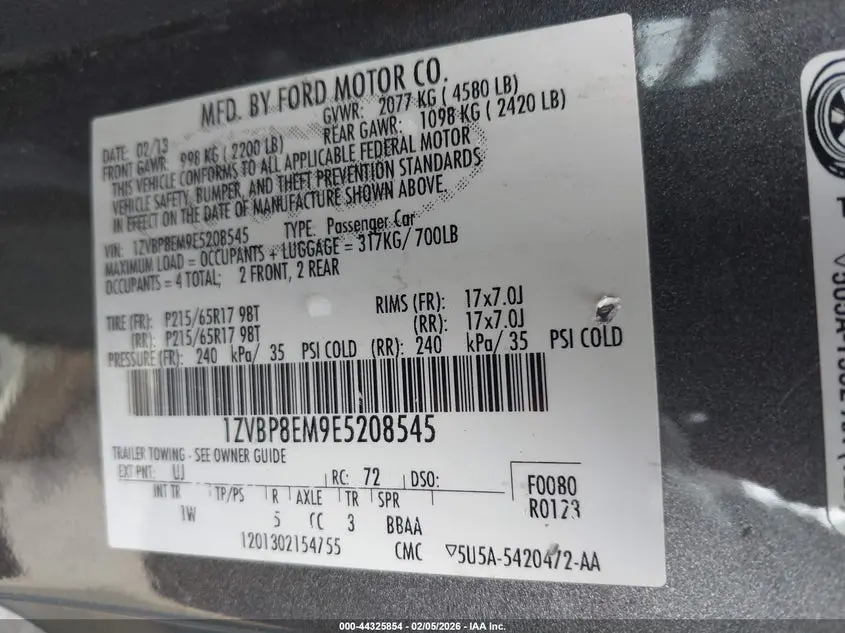 2014 FORD MUSTANG V6