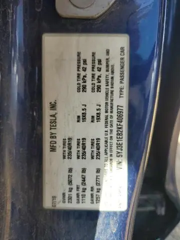 2019 TESLA MODEL 3   