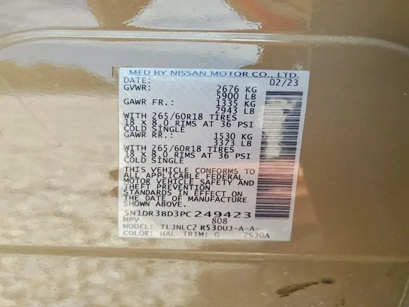 2023 NISSAN PATHFINDER SV  