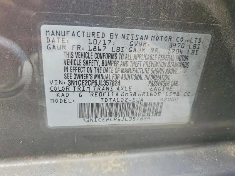 2018 NISSAN VERSA NOTE SV  