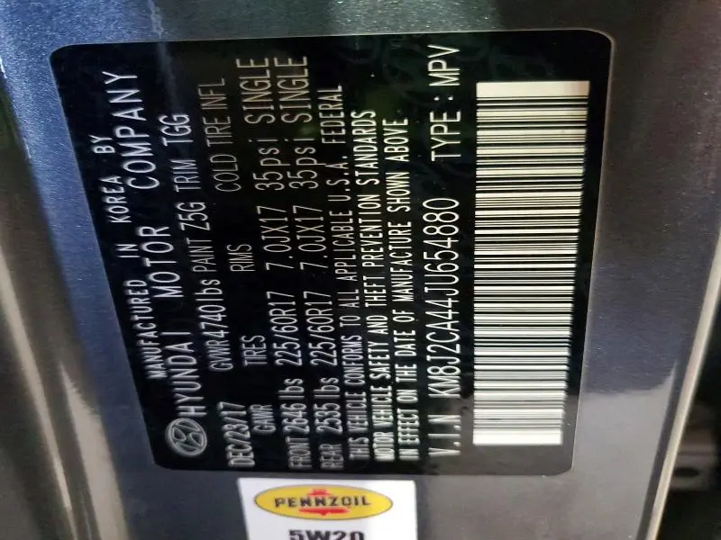 2018 HYUNDAI TUCSON SE  