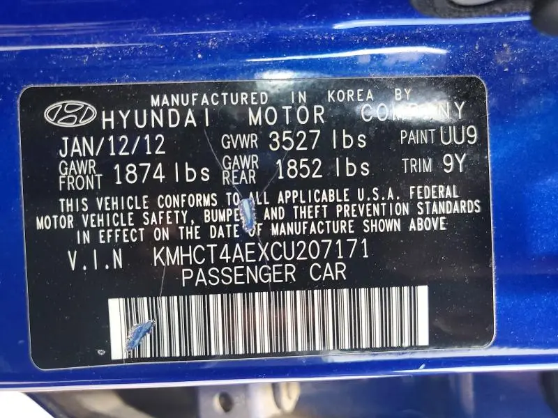 2012 HYUNDAI ACCENT GLS  